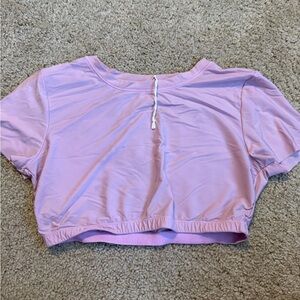 Aerie Purple Short Sleeve Crop T-Shirt
